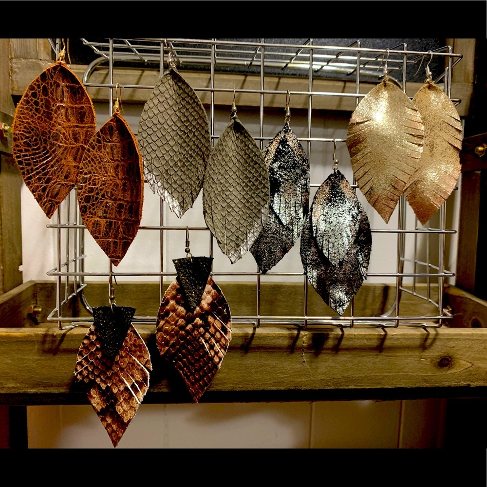 Custom leather earrings